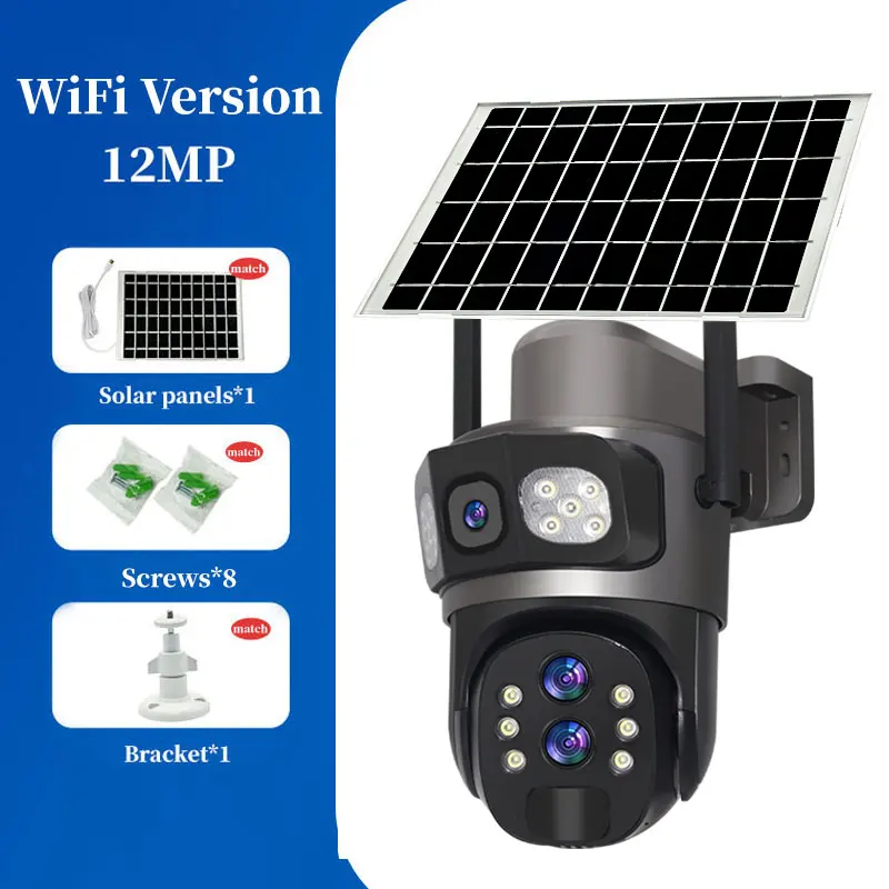6K 12MP WIFI/4G IP Camera 10X Zoom Three Lens Dual Screen Outdoor Security Protection PTZ CCTV Video Surveillance security camera