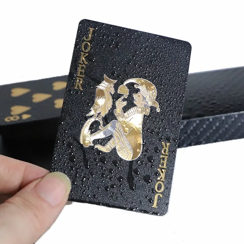 Color Black Gold Playing Cards Card Game Group Waterproof Poker Suit Magic Dmagic Package Board Game Gift Collection