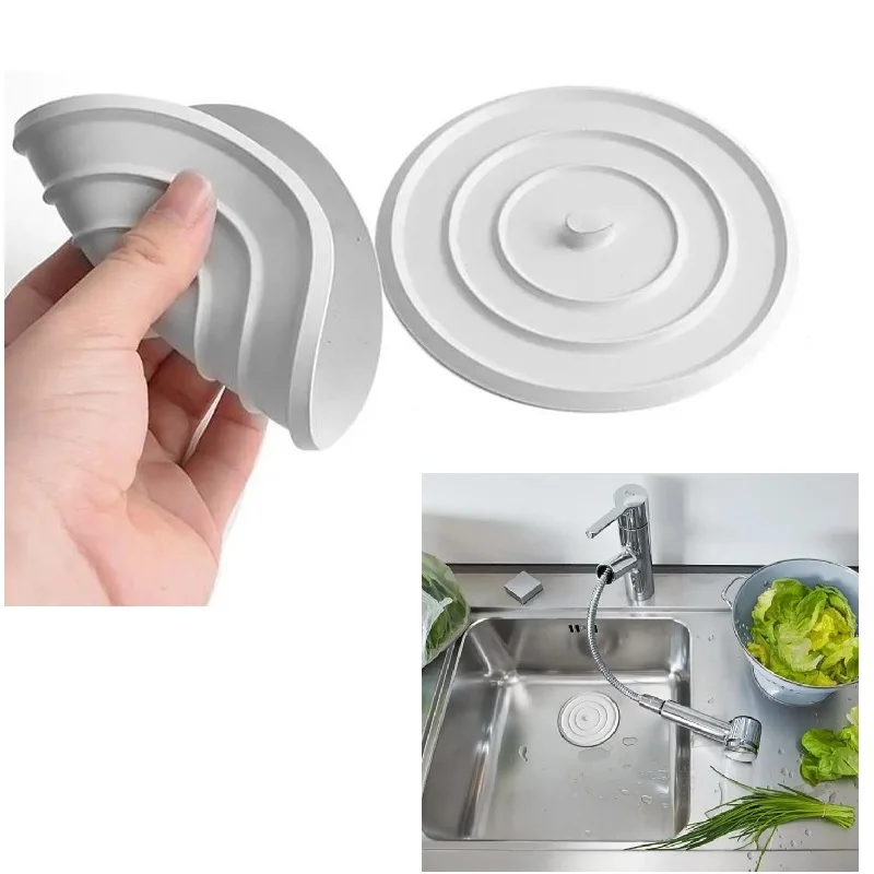 ซิลิโคนขนาดใหญ่อ่างอาบน้ําป้องกันการรั่วซึมท่อระบายน้ําอ่างล้างจานผมอ่างแบนปลั๊กอุปกรณ์ห้องน้ํา 11 ซม.4.3" 1