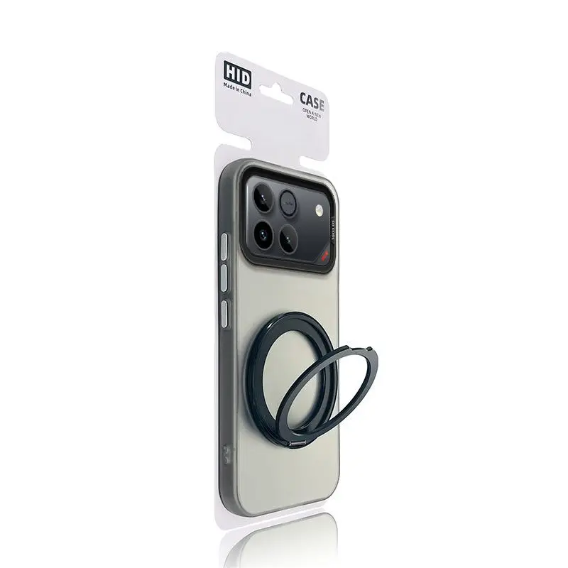 MagSafe Magnetic 360° Ring Matte PC Skin Feel Hard Cover - Dustproof Bumper