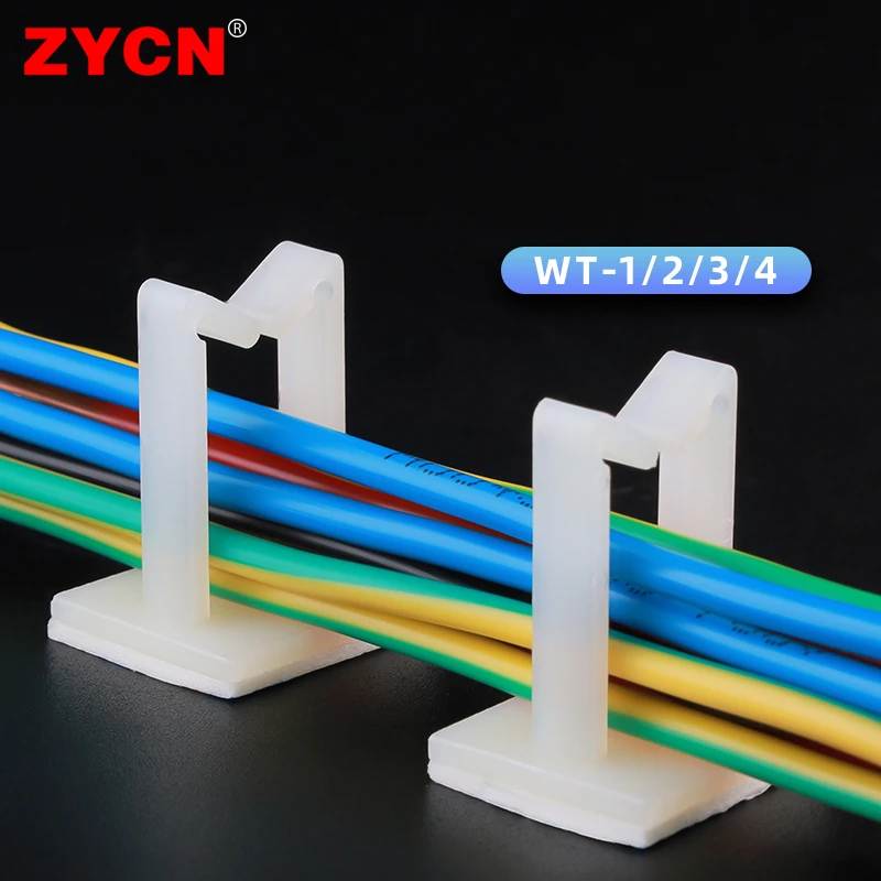 10PCS WT-1/2/3/4 자기 접착 홀더 케이블 클램프 클립 와이어 데스크탑 자동차 데이터 USB 버클 빠른 코드 보빈 바람 관리