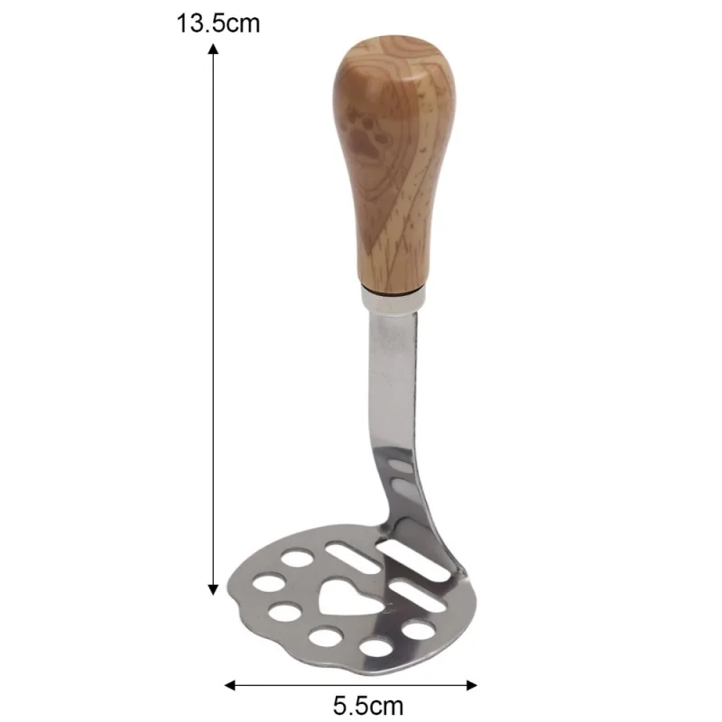 Kitchen bear shaped potato, egg, sweet potato, yam grinder, household wooden handle, food grade stainless steel baking tool