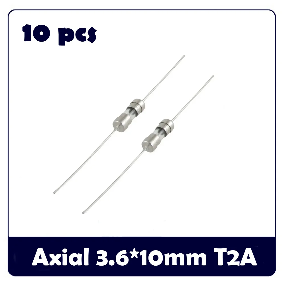 Axial Lead Glass Fuse 10 PCS 3.6*10mm Slow Blow 0.5A 1A 1.5A 2A 2.5A 3A 3.15A 4A 5A 6.3A 8A 10A 12A 15A 250V glass fuse kit