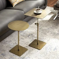 Table d'appoint ronde moderne en acier inoxydable doré, table de canapé relevable, nouveau design, vente chaude, table décorative confortable pour la maison 1