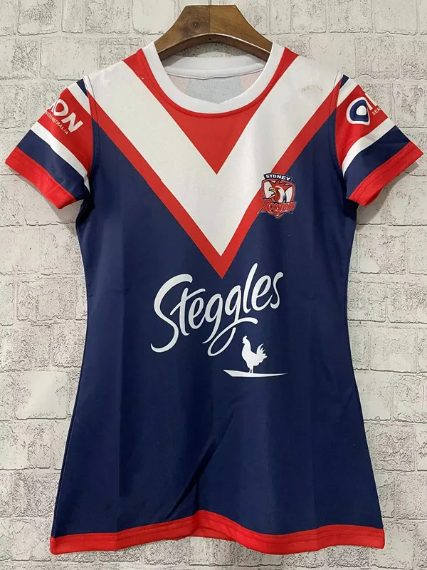 

2024 г., ROOSTERS в Сидней, женская футболка для дома/отдыха/регби, размер: S--XL (имя и номер на заказ)