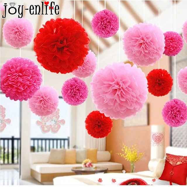 Hot 30pcs 25cm(10inch) Wholesale Tissue Paper Pom Poms Wedding Party  Decoration, Paper Flower Ball Home Decoration - AliExpress