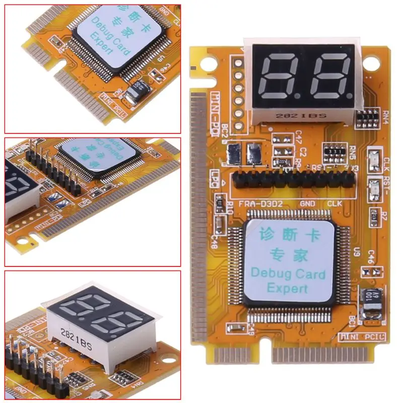 Multifunction 3 IN 1 Mini PCI/PCI-E/LPC Laptop Computer Motherboard Analyzer 2 Digit Tester Diagnostic POST Card