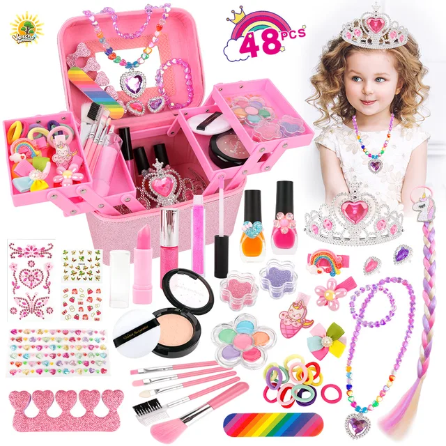 maquiagem infantil, Brinquedo Maquiagem Sombra Olho Bonito para Jogo  Princesa Menina Maquiagem, 24 Cores Paleta Sombras e Maquiagem para  Bochechas para Crianças, Rianpesn