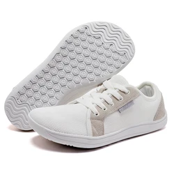Unisex Wide Barefoot Outdoor Trail Running Shoes - Lightweight and Breathable Minimalist Footwear - 39 (White)