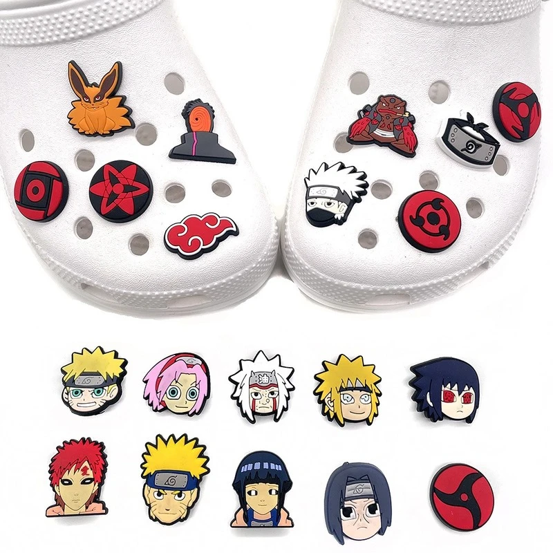 Decoración de Naruto Anime jibbitz, Charms, sandalias bonitas, accesorios para zapatos, insignia de PVC Kawaii DIY para niños, regalo de Navidad| | - AliExpress