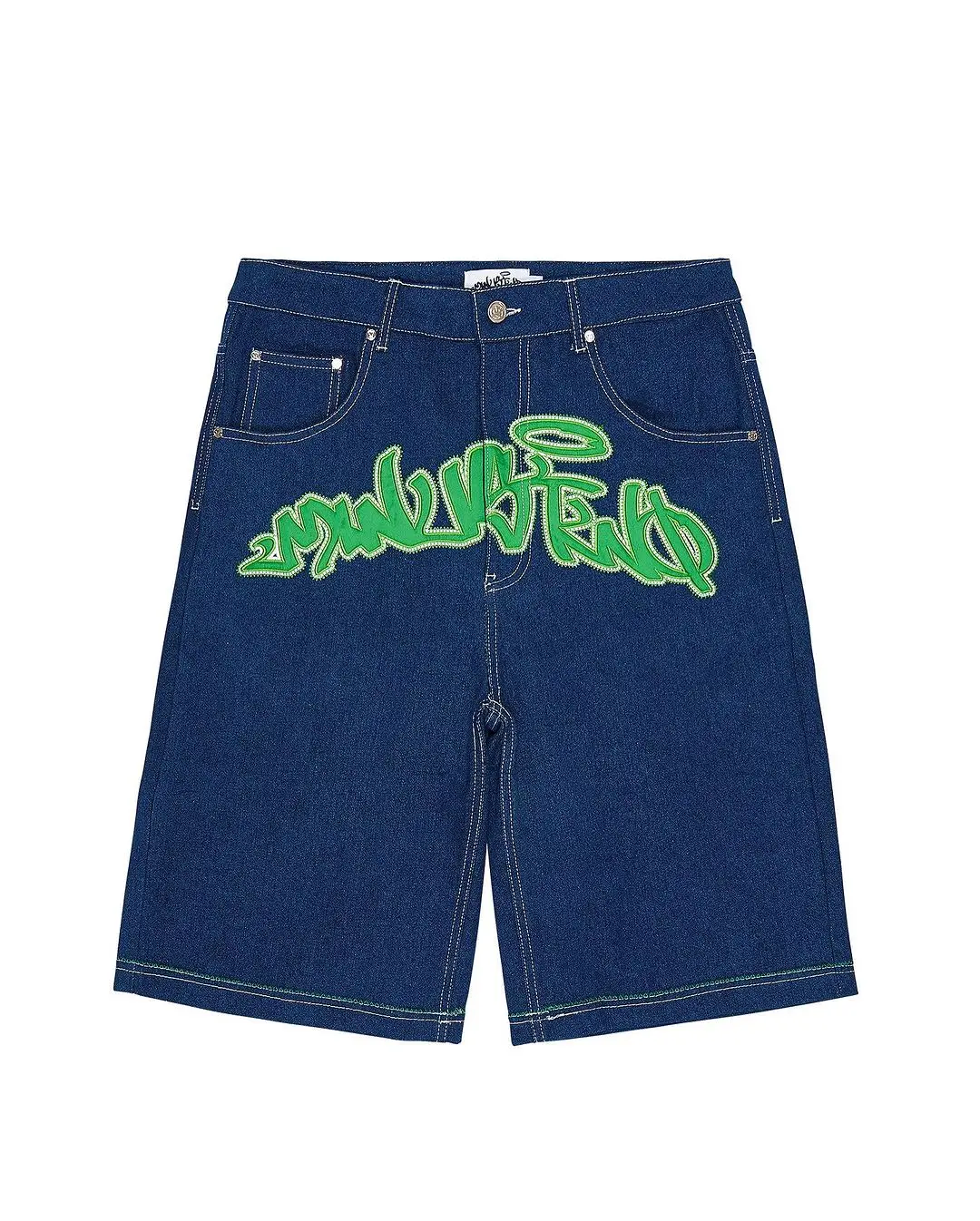 

Y2k Hip Hop Letter Embroidery Baggy Jeans Shorts Men Women Summer Streetwear Shorts 2023 New Harajuku Punk Knee Lenght Pants