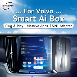 2024 HEYINCAR Smart AI Box Android Auto Wireless CarPlay Adapter For Volvo XC40 XC60 XC90 S60 S90 V40 V60 CarPlay Ai Box Play