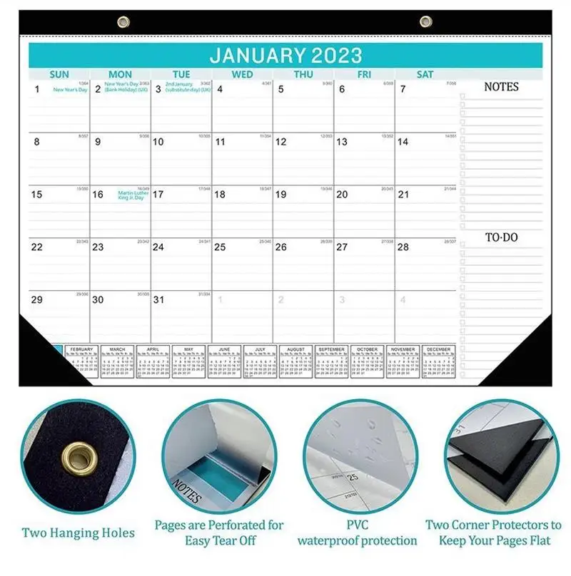 January 2023 - June 2024 Calendar 2023 English Calendar 18 Months Multi  country Holiday Calendar Work Planning Desktop Calendar