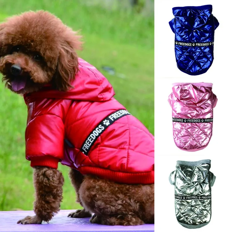 Cozy Dog Winter Coat Windproof Dog Jacket Cold Weather Cat Apparel with Hooded for Small Medium Dogs Cats 1