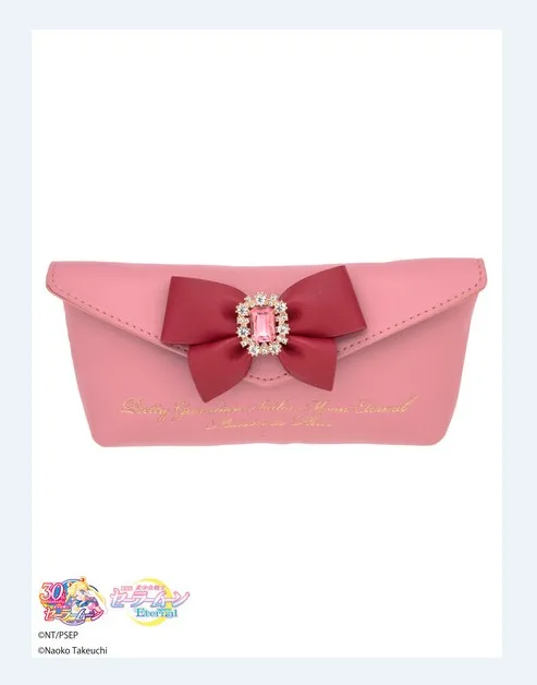 Japanese Style New Daily Necessity Cosmetic Bag Rhinestone Bowknot Cute Pencil Bag Student Ladies Leather Glasses Case