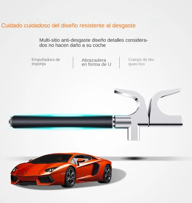 Dispositivo antirrobo de bloqueo de volante de coche, ajuste Universal, abrazadera de longitud ajustable, Gancho Doble, 