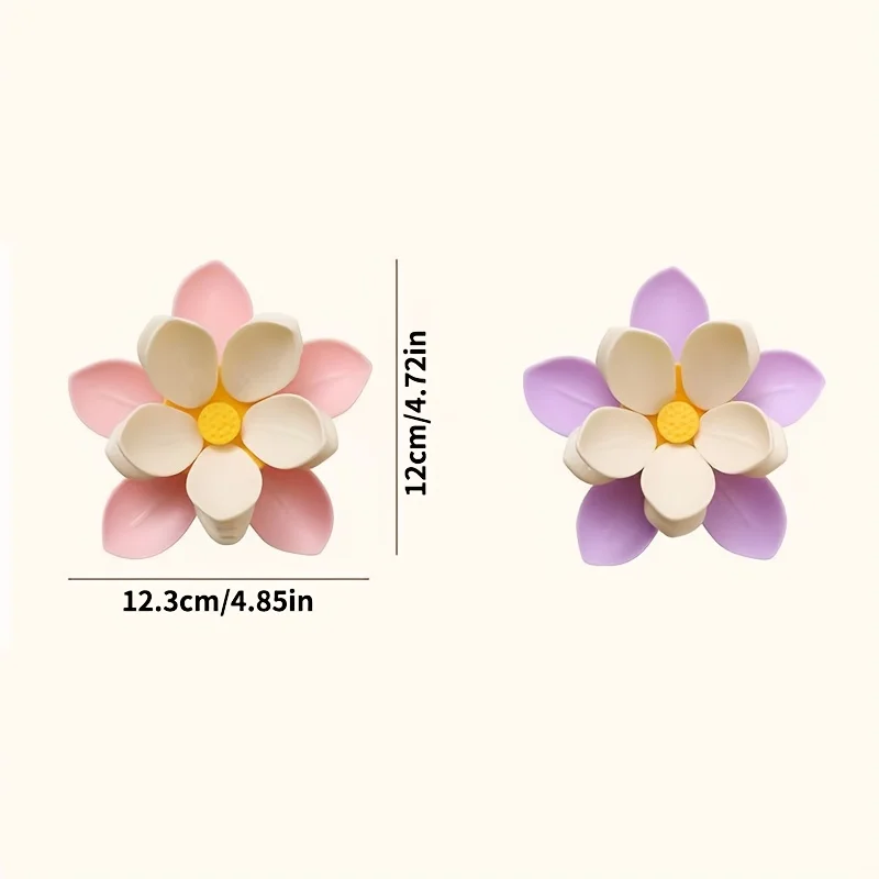 연꽃 모양으로 디자인된 3D 꽃잎 모양의 음식 클립 - 튼튼한 2단 디자인, 냉장고 공간 절약에 이상적