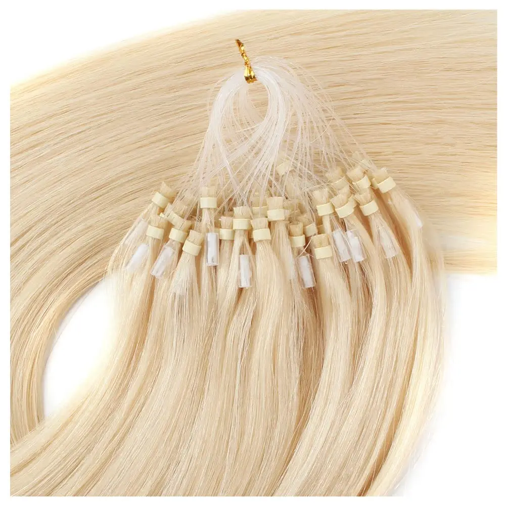 #613 Micro Link Hair Extensions Human Hair Micro Loop Cold Fusion 50G Invisible Brazilian Pre Bonded Remy Ring