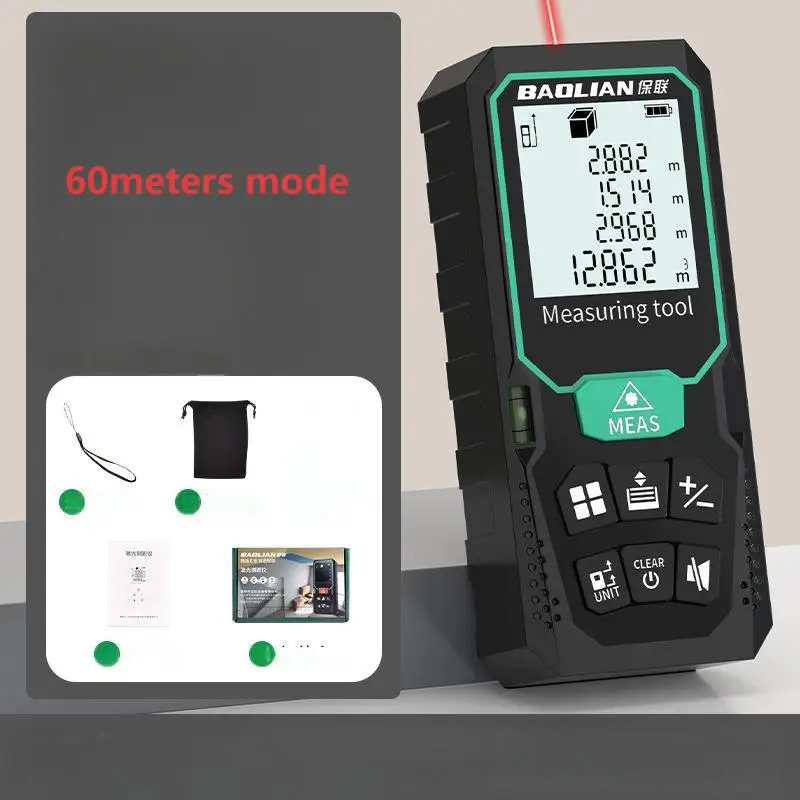 Лазерний далекомір 60M 80M 100M 120M Високоточна лазерна рулетка, електронна лінійка для кількох вимірювань