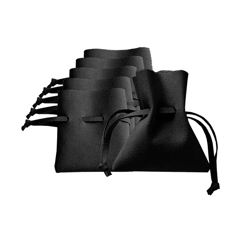 

8x10cm Drawstring Jewelry Pouch 5 Pack Luxury Purple Microfiber Jewelry Storage Bag for Rings, Necklace, Pendant