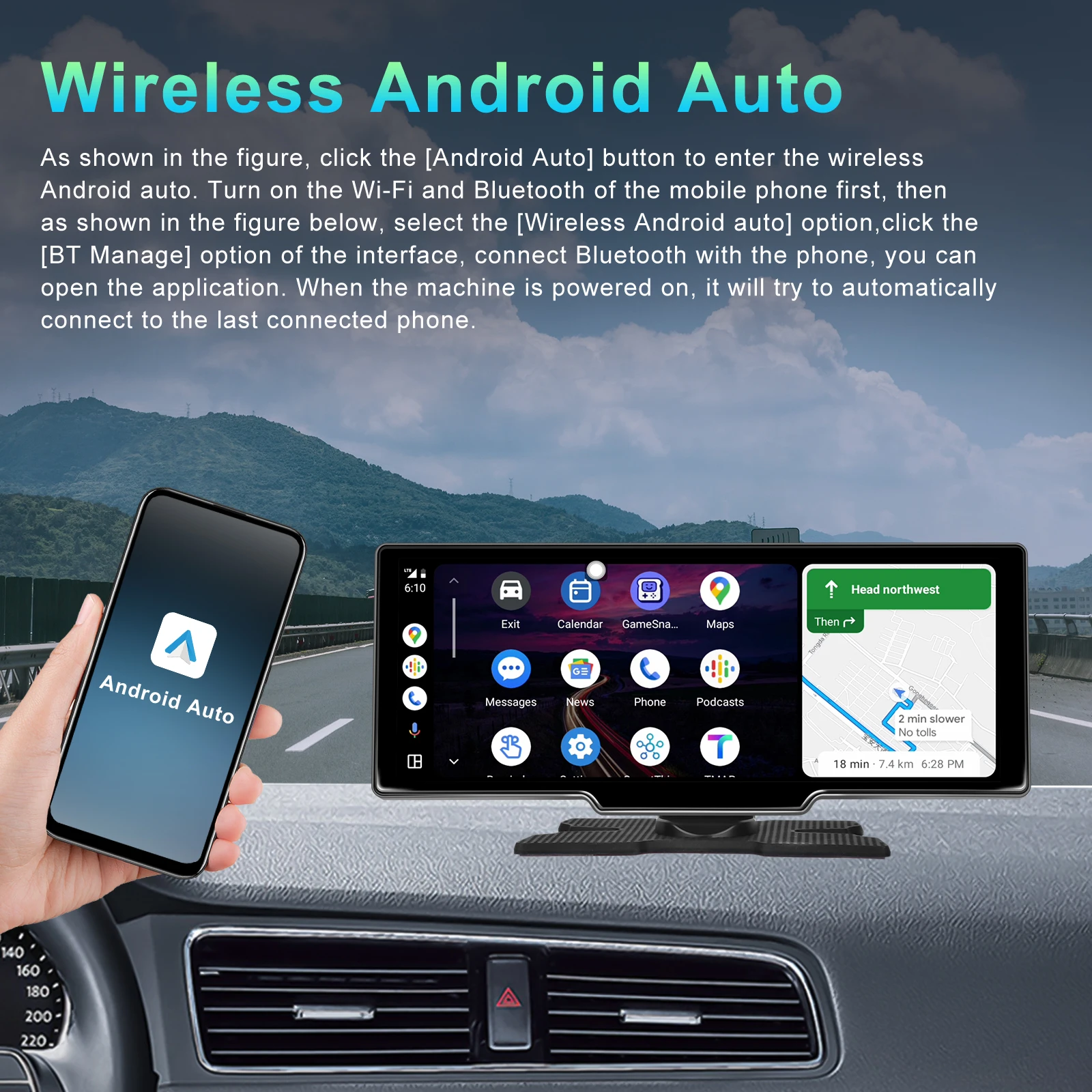 Podofo Carplay Android Monitor 10.26\