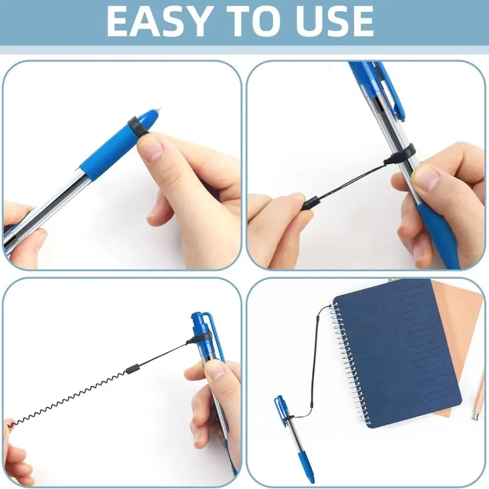 5pcs 전문가용 개폐식 펜 끈 분실 방지 40cm 길이 스타일러스 테더 탄성 펜 홀더 사무실용