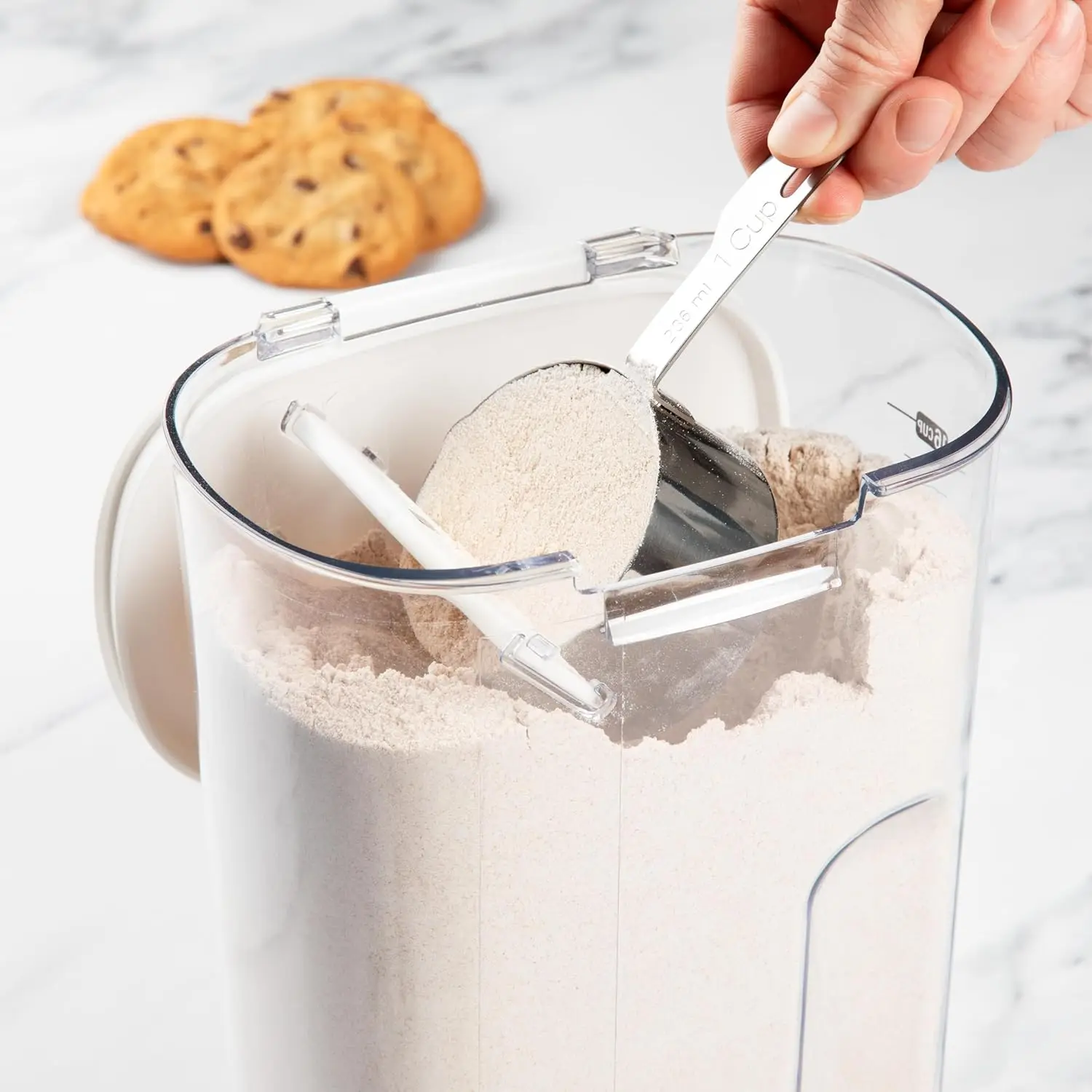 9 Piece Clear Plastic Airtight Food Flour and Sugar Baker's Kitchen Storage Organization Container Canister 6