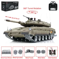 Henglong 1/16 Military RC Tank IDF Merkava MK IV Metal Tracks Road Wheels Idlers TK7.0 Remote Control Model Outdoors Toy TH22650 1