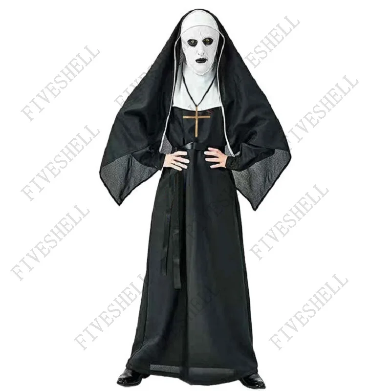 Medieval The Nun Cosplay Costume Halloween Costume for Women The Conjuring Cosplay Long Dress Adult Horror Ghost