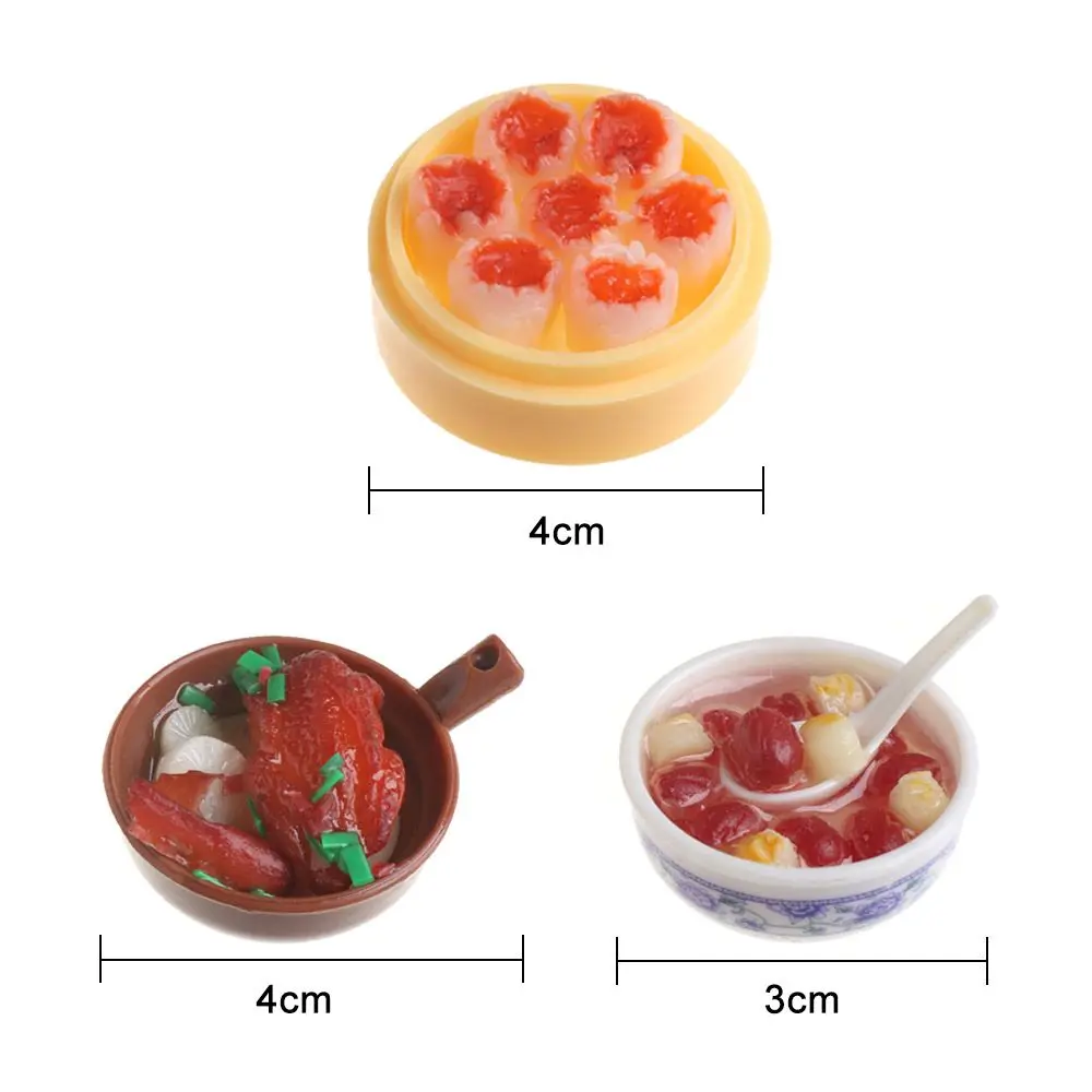 Miniature Dollhouse Chinese Rice Pastry Casserole Noodles Dessert Kitchen Toy Fake Food for 1/6 Doll Toys Dollhouse Decoration 6
