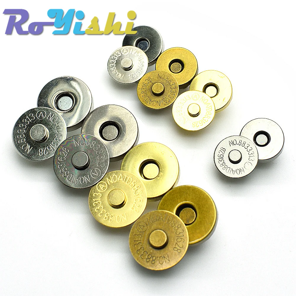 10 Pcs/Pack 14-18MM Magnetic Snap Fasteners Clasps Buttons Handbag Purse Wallet Craft Bags Parts Accessories