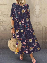  ZANZEA Women Summer Sundress Bohemian Printed Dress 2022 Fashion Casual Vestidos Long Maxi Dresses Beach Robe Femme 