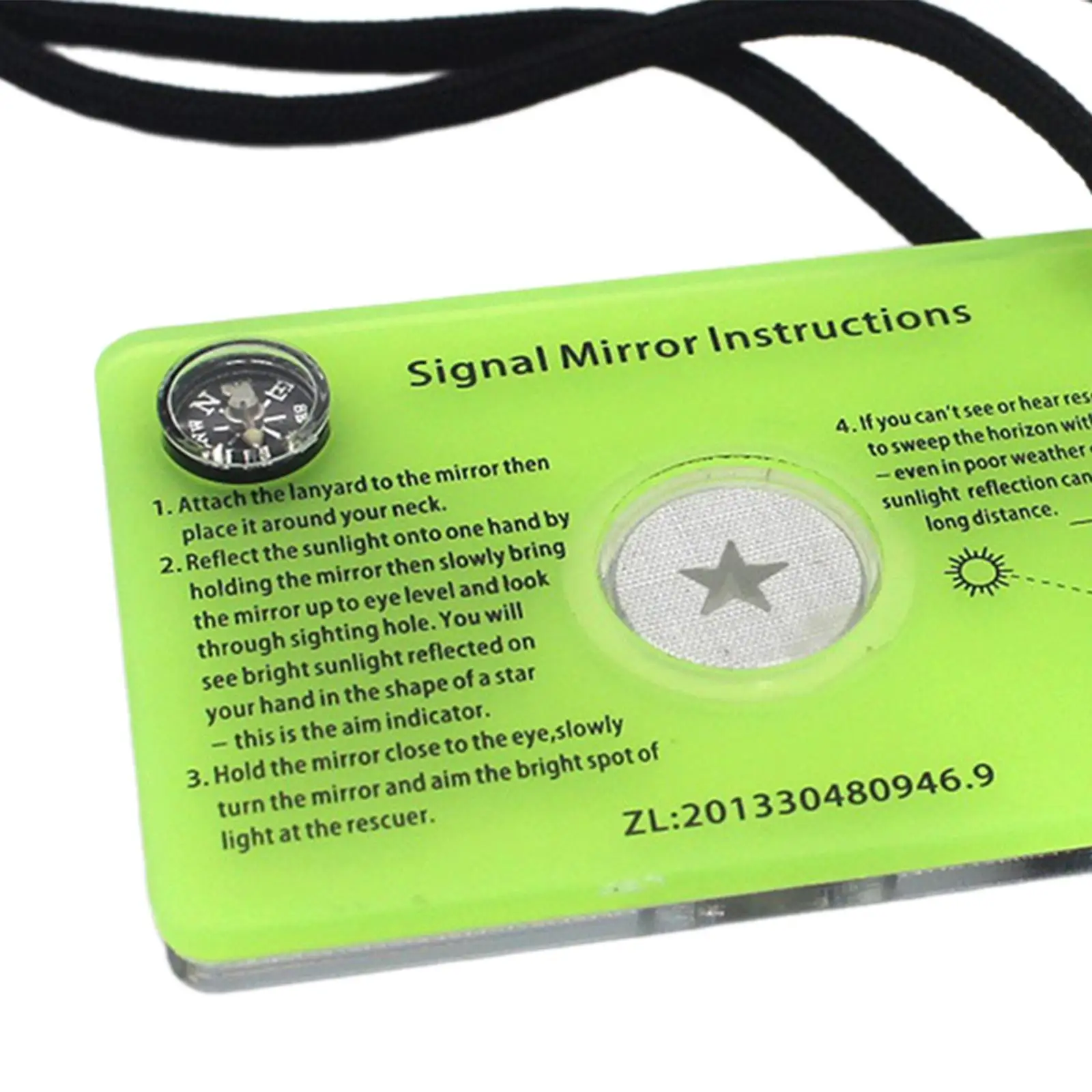 Survival Signal Mirror Mountain Climbing Tool Survival Equipment Adventure Equipment with Compass Signal Mirror for Camping