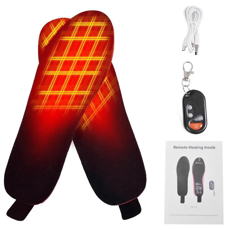 New Winter Heated Insole With Remote Control USB Rechargeable 35-45 Yards Foot Warmer Can Be Cut For Hunting Hiking Camping