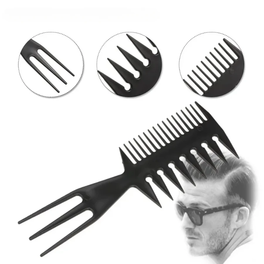 3-In-1 Plastic Combs Thin Wide Tooth Detangling Hair Comb for Women Anti-static Comb for curly hair Hairdressing Styling Men