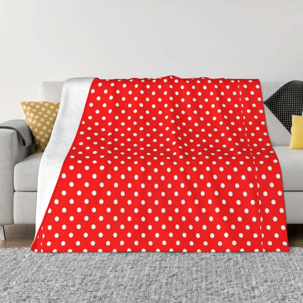 

White dots Throw Blanket Soft Plaid decorative Tourist Blankets
