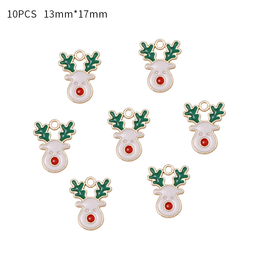 thumbnail image 1 of 10 piezas de dijes navideños esmaltados de aleación con forma de copos de nieve y ángeles colgantes para hacer joyas, collares, pendientes, decoración de árboles de Navidad, 1 of 5