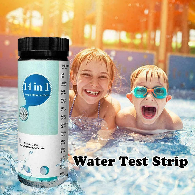 

14-in-1 Swimming Pool Drinking Water Quality Test Kit Chlorine PH Value Alkalinity Hardness Test Paper Test Strip 50 PCS/Bottle