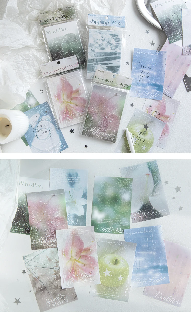 60 Blatt Rain Introduction Series Ins Rainy Scenery Illustrations Kommentare Notizen Handgefertigte Scrapbooking-Materialien Bastelpapier – Detail 1