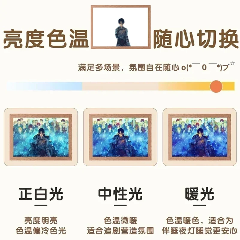 Wall Light Painting Japanese Animation Attack on Titan Photo Frame Ornaments Desktop Night Lamp LED Bedroom Decor Cartoon Gifts led light led wall lamp wall light
