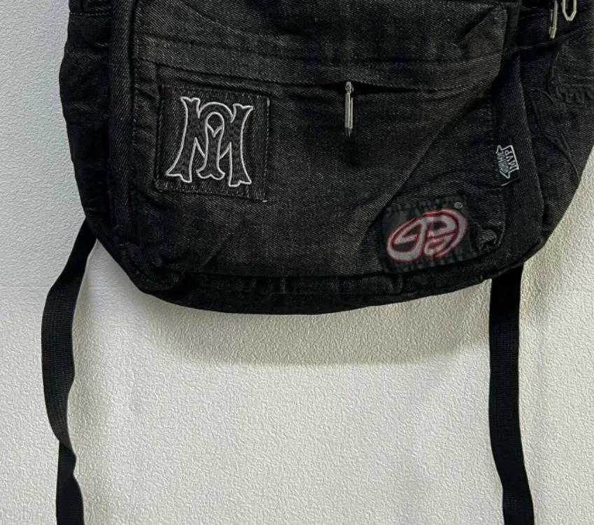 Y2k Aesthetic All Match Letter Embroidery Backpack Patchwork Vintage Gothic Schoolbags Luxury Design Casual Students Backpacks 5