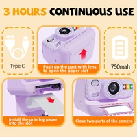 Color Instant Print Camera for kids, Christmas Birthday Gifts for Girls Boys, HD Digital Video Cameras No Ink Thermal Paper - Image 5