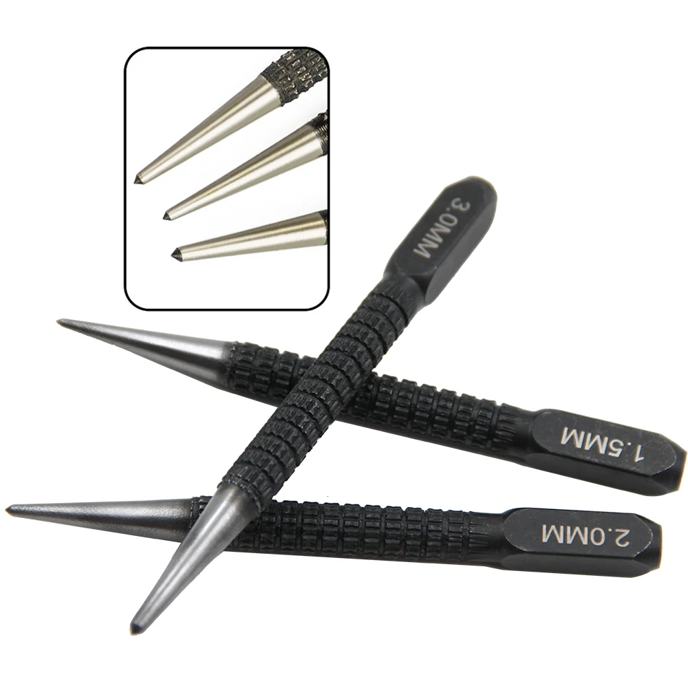 Center Punch Positioning Punch Drilling Fixer Black Cylindrical Nail Pin Tool Accessories 3PC center punch tool