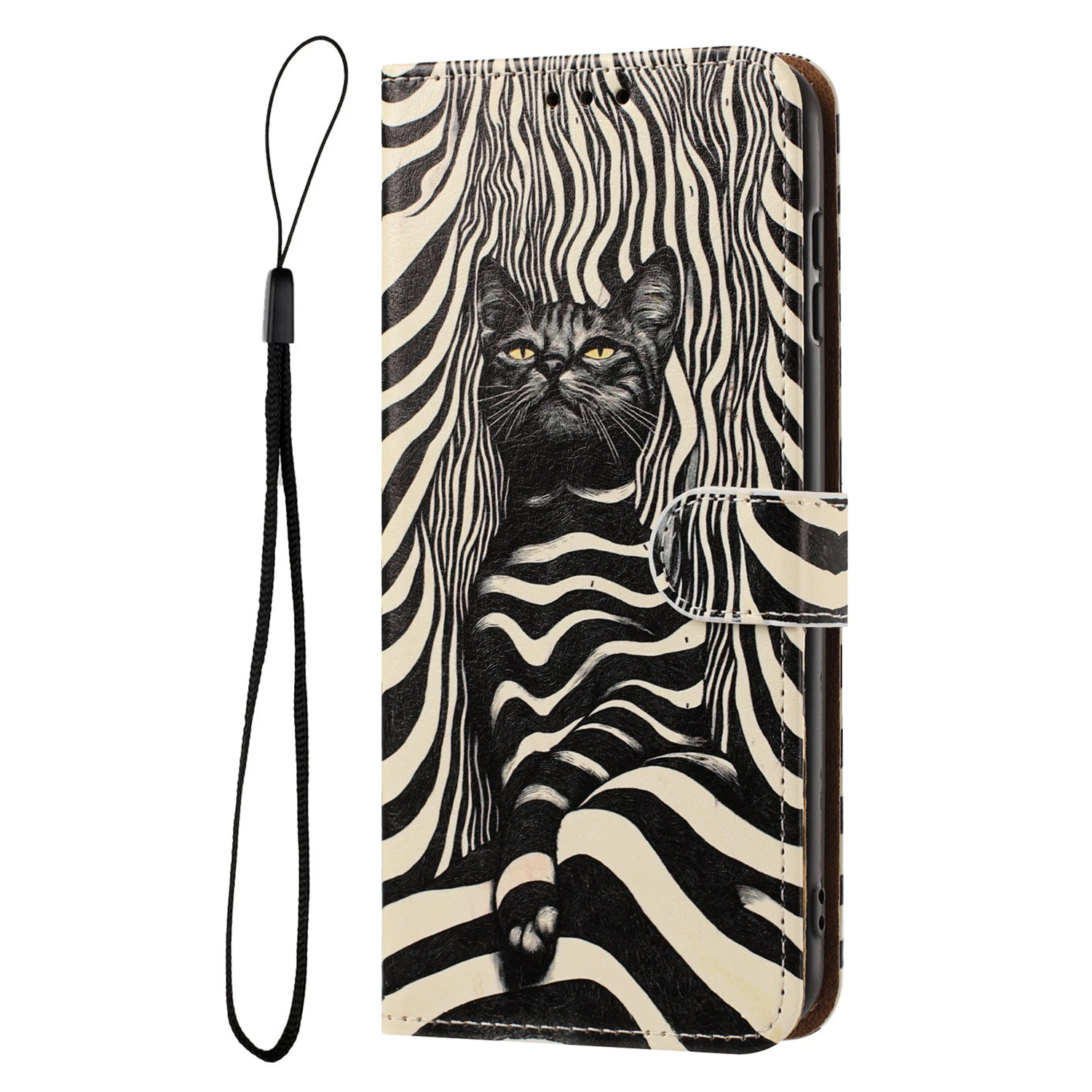 Cute Cat Leather Flip Back Cover - Stylish Phone Case