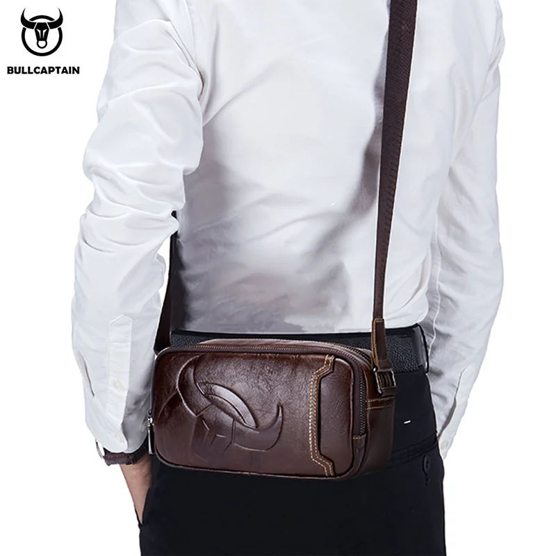 Sacoche Bandoulière Homme En Cuir Marron, Style Messager Rétro - Neuf Sans étiquette