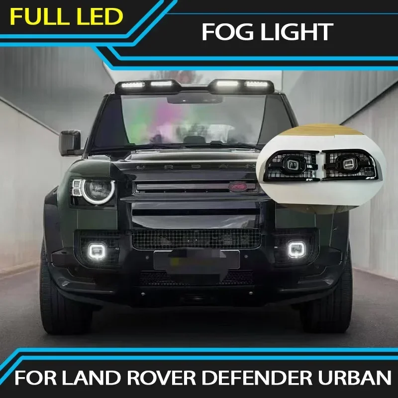 

Fog Light Cover Frame Daytime For Land Rover Defender Urban Running Light Golden Eye Fog Light Accessories