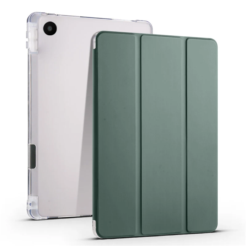 Elegant Trifold PU Leather Tablet Case with Pen Holder and Soft Back Stand - 10.1 Inch