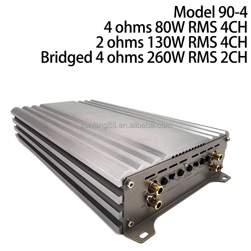 최고의 12V 차량용 파워 앰프 4채널 AB급 카 서브우퍼 앰프 RMS 130W*4 2옴 강력한 베이스 우퍼 카 스피커 앰프
