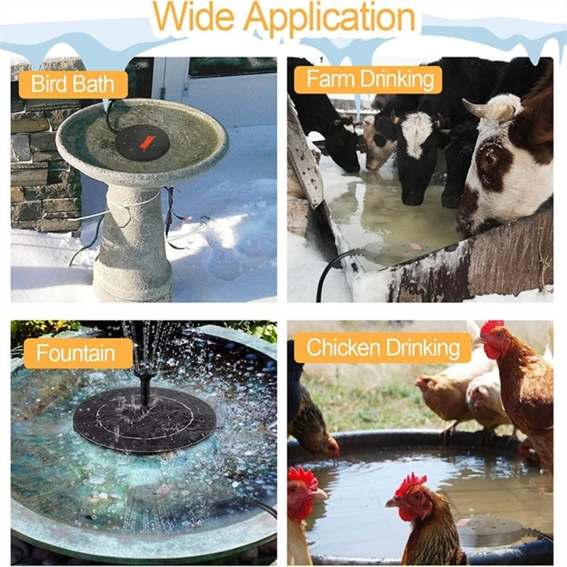Efficient Winter Bird Bath Water Heater Immersible Thermostatically Water Heater Suitable for Birds Chickens Farm Sink