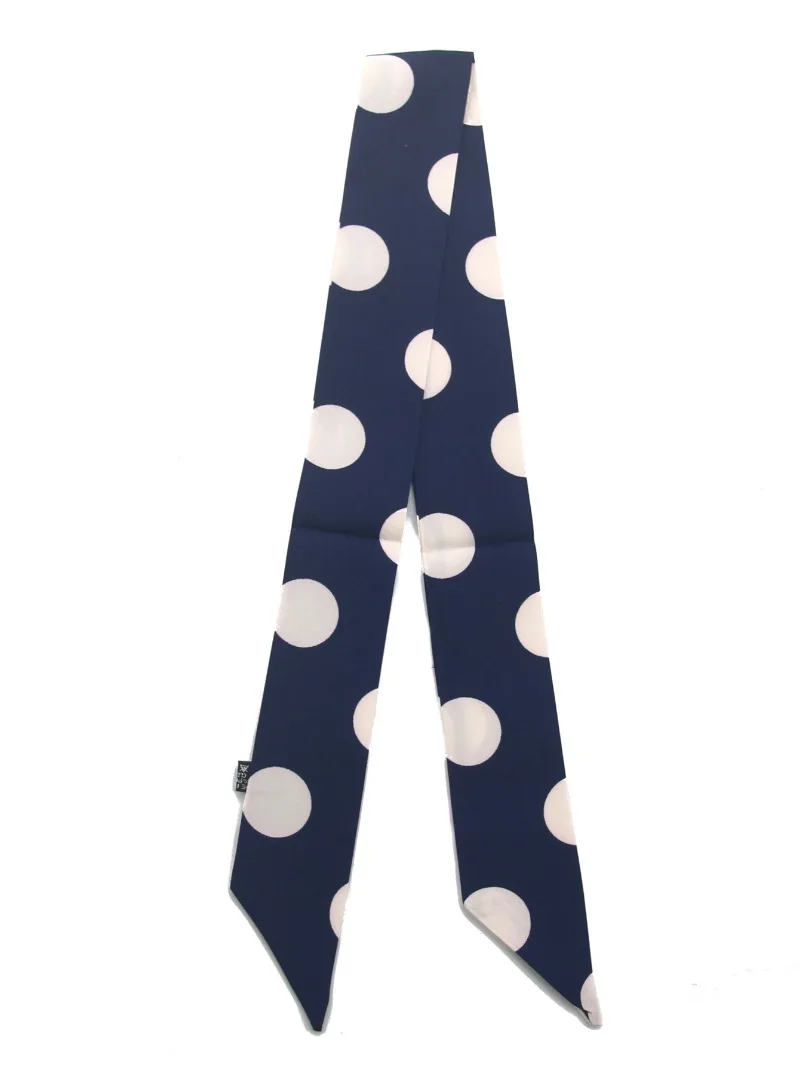 Mode Dot Print Seidenschal Neue frauen Dekorative Band Kleinen Schal Bindung Tasche Griff Band Haarband Kleinen Schal Stirnband – Detail 10